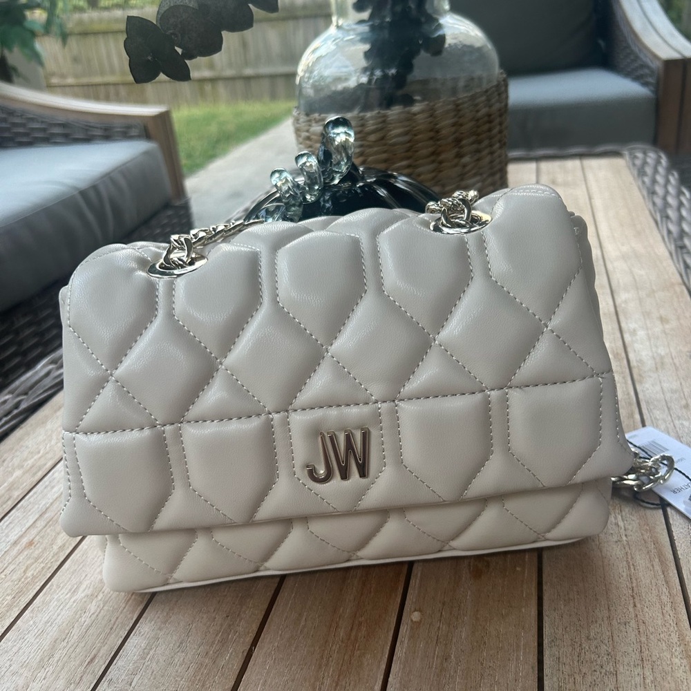 Jason Wu Small Quilted Vegan Leather Shoulder Bag in color light sandstone